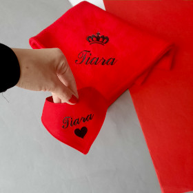 czerwony zestaw dla psa z imieniem tiara sweetapaszka.pl